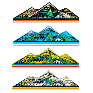 "4 Sacred Mountains " 4"x1" laminated Sticker Pack!!