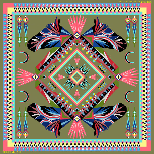 "Paint horse" All-over print bandana and scarves