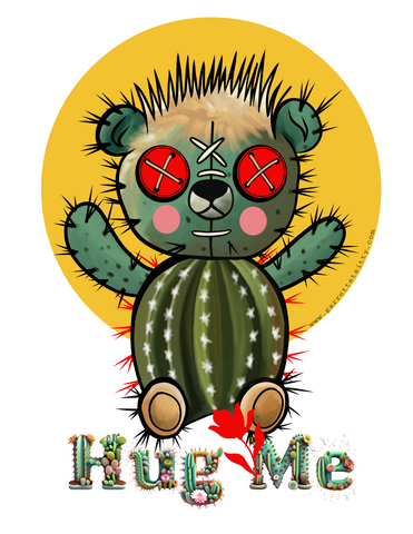 "Free Hugs" 3" Diameter laminated.