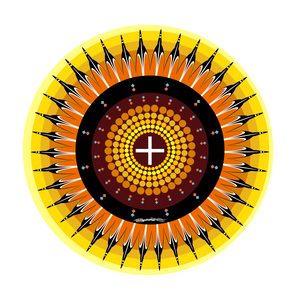 "Yellow Sun" 3" Diameter laminated.