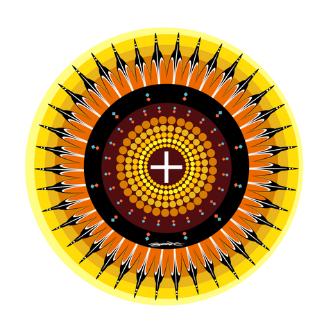 "Yellow Sun" 3" Diameter laminated.