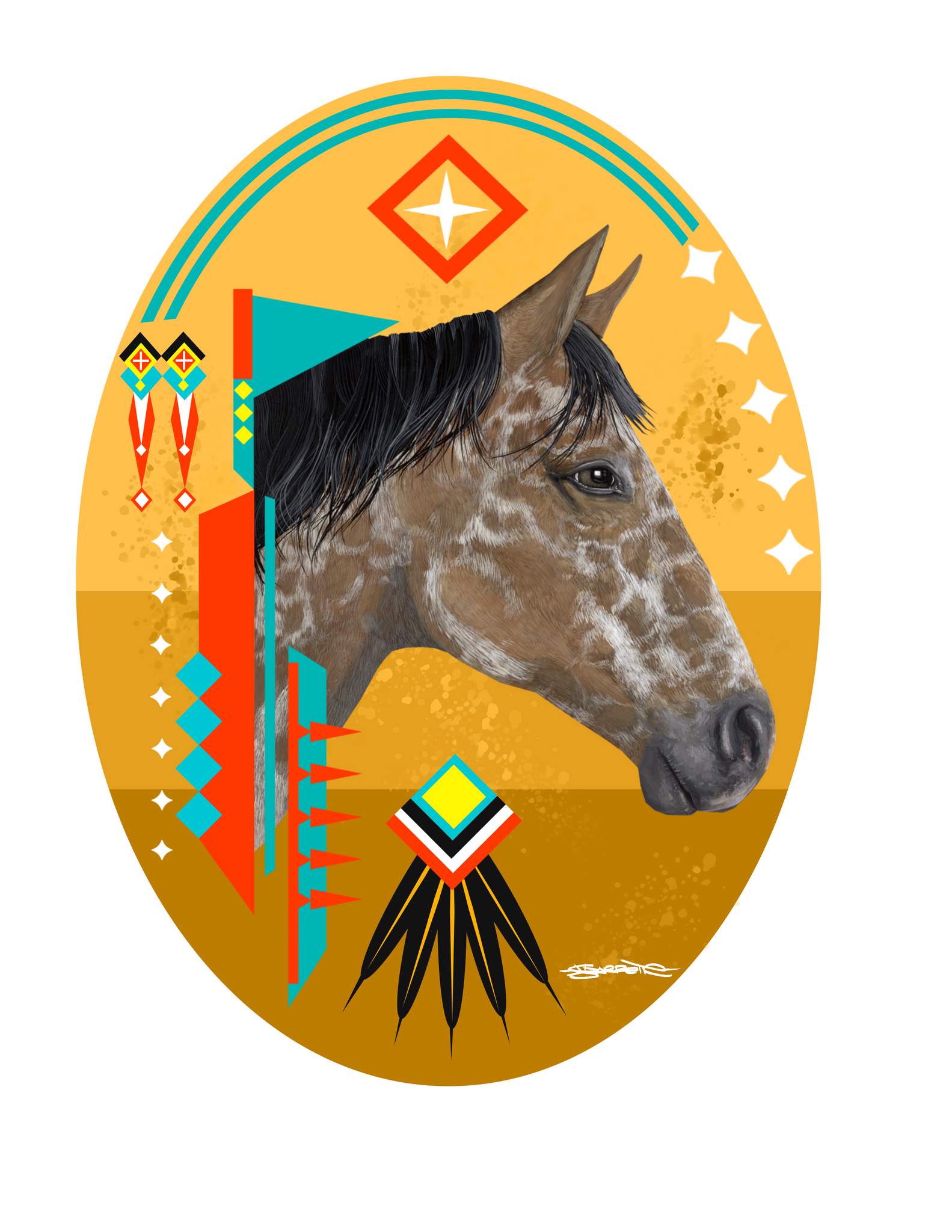 "War Horse" 3" Diameter laminated.