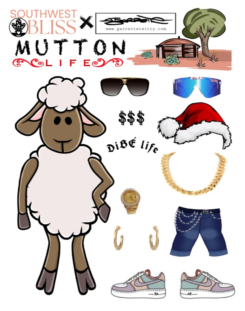 "Mutton Life" Sticker sheet 5"x7"