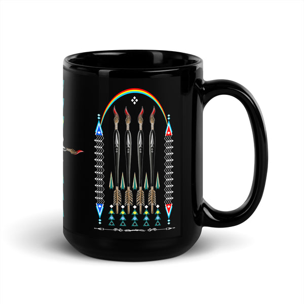 "Above the clouds" Black Glossy Mug