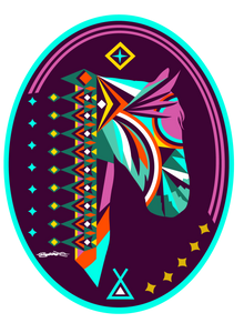 "War Paint Horse" 3"x44 Diameter.