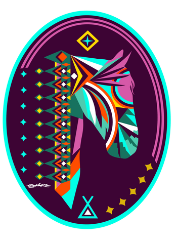 "War Paint Horse" 3"x44 Diameter.