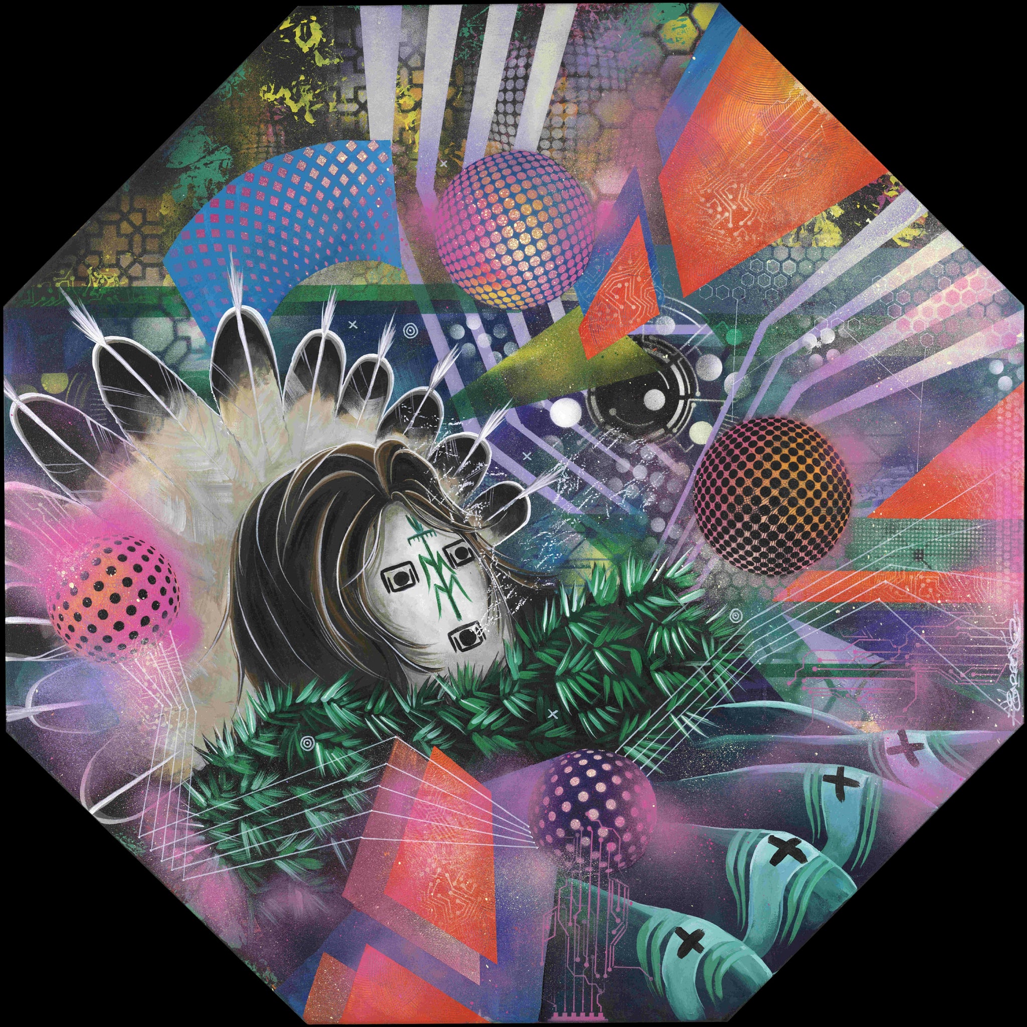 "Talking God "3" Diameter laminated.