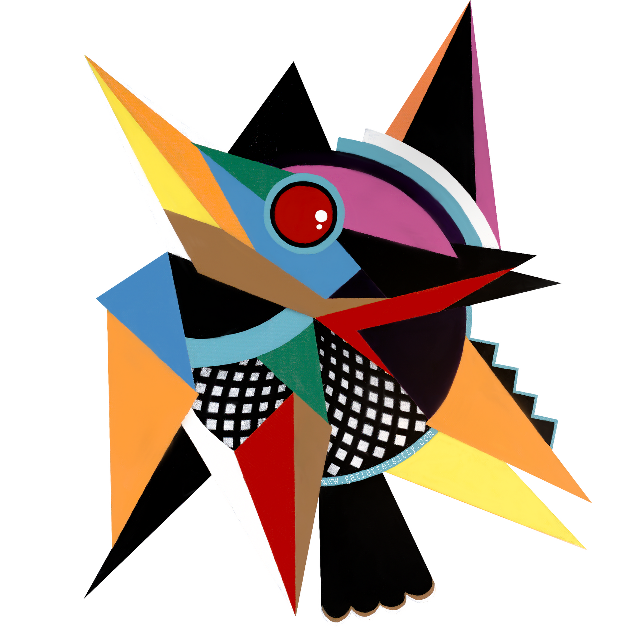 "Water Bird" 3" Diameter laminated.