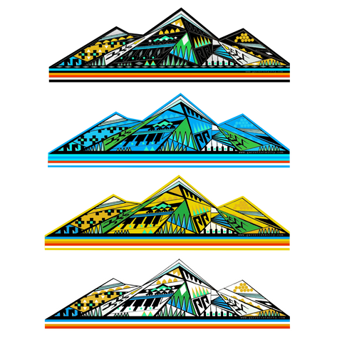 "4 Sacred Mountains " 4"x1" laminated Sticker Pack!!