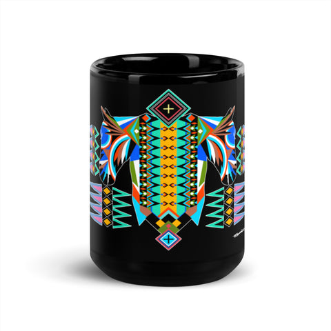 "Morning War Horse" Black Glossy Mug