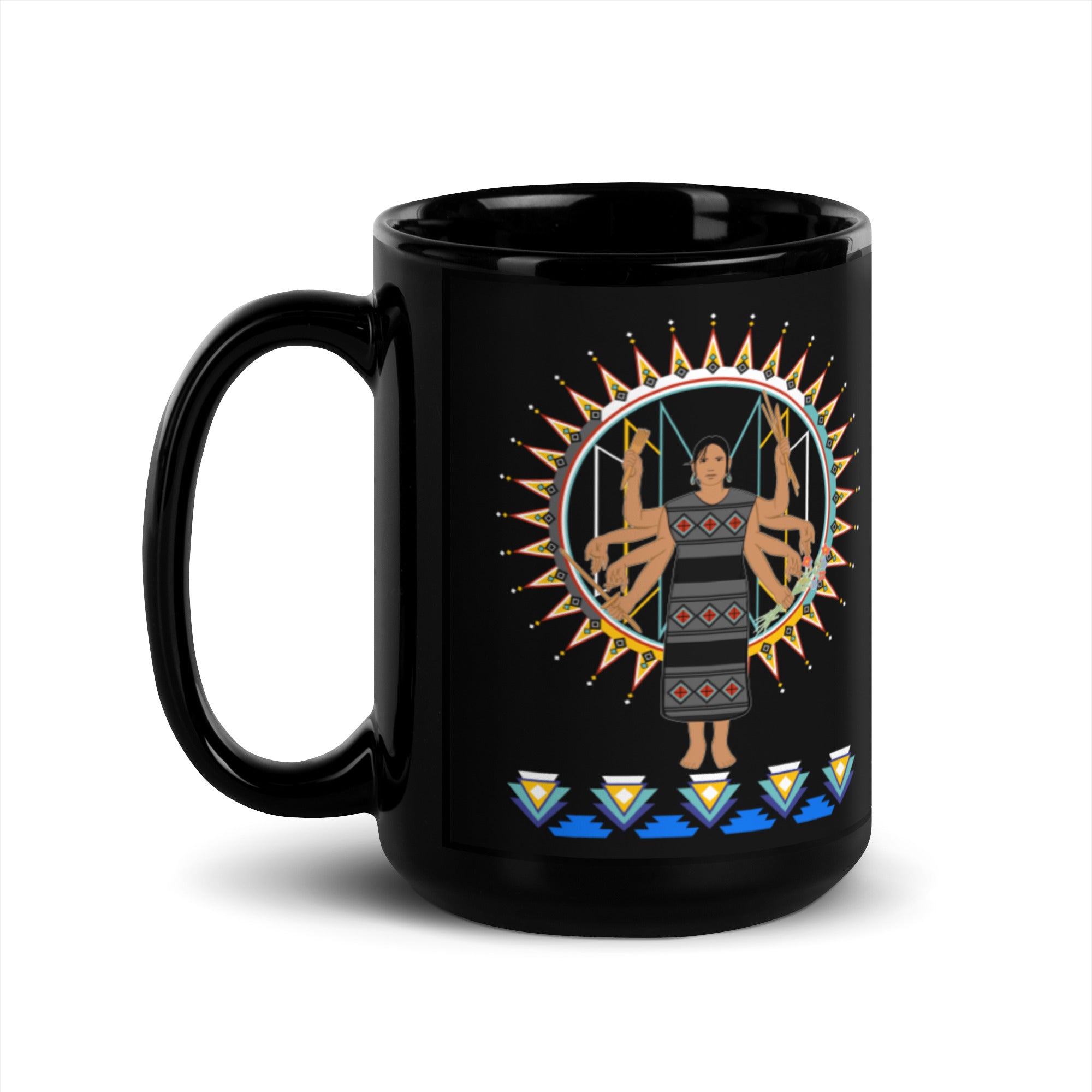 "Spider Woman" Black Glossy Mug