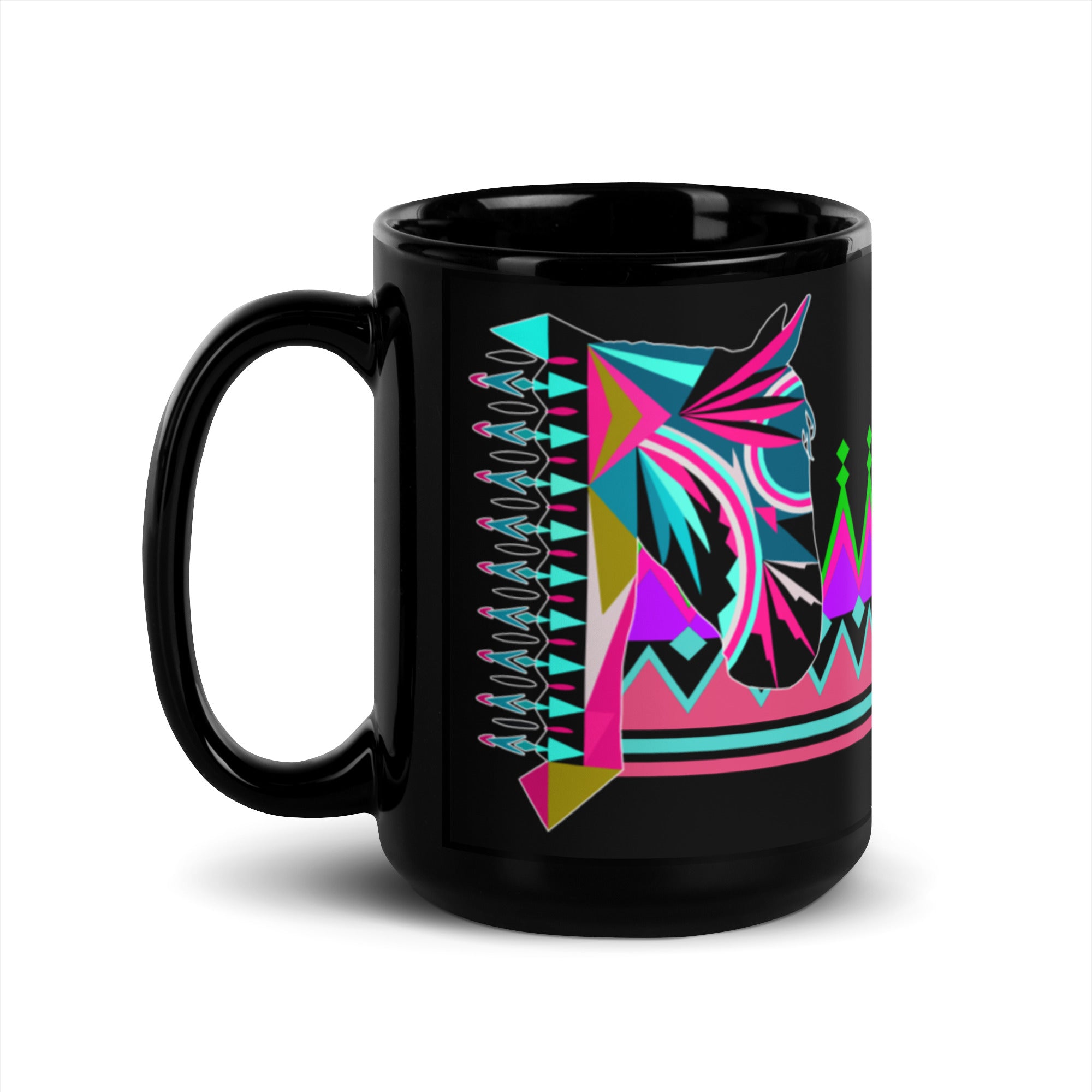 "Paint horse"Black Glossy Mug
