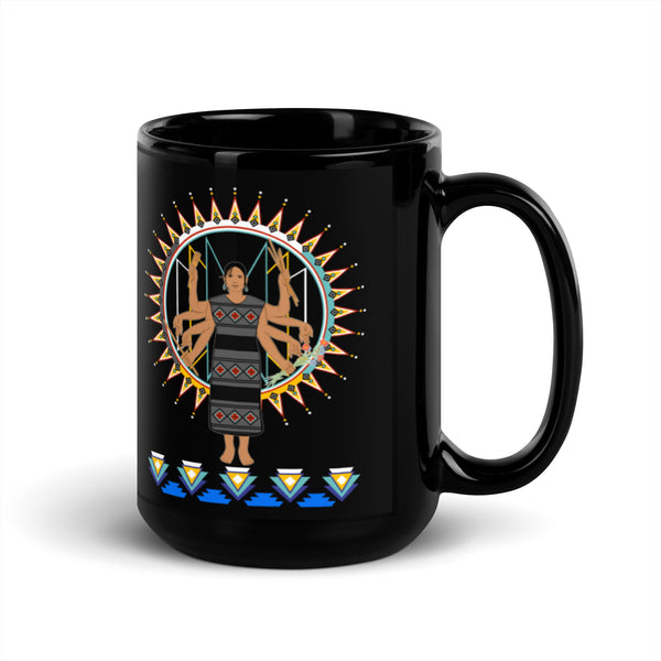"Spider Woman" Black Glossy Mug